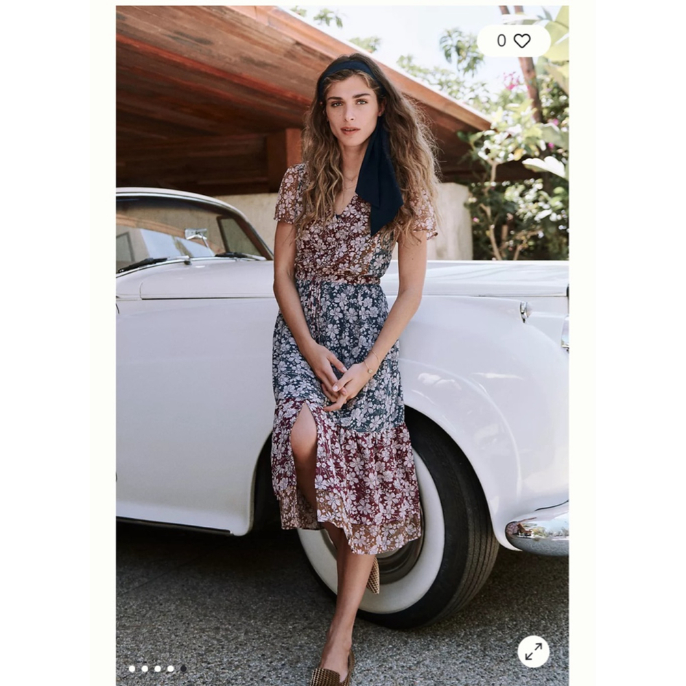 Women's Anna Sui for Anthropologie Floral Midi Dress Size S Multi-color